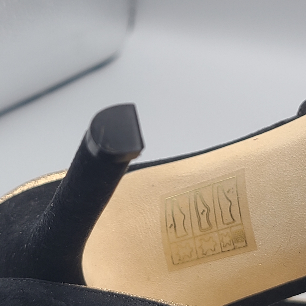 Jimmy Choo black suede glitter  pumps heel shoes sz 8.5 - Picture 11 of 11